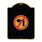 Signmission Designer Series No Left Turn Graphic Only, Black & Gold Aluminum Sign, 18" x 24", BG-1824-23844 A-DES-BG-1824-23844 - alternate 1